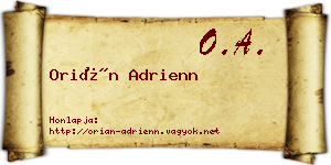 Orián Adrienn névjegykártya